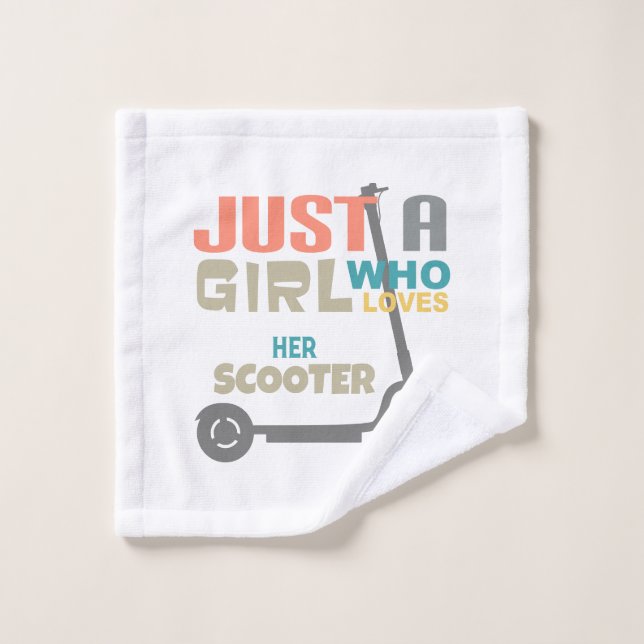 Toalha De Rosto Apenas uma garota que ama seu patinete (Pano de lavar)