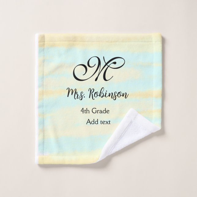 Toalha De Rosto apreciação do professor de aquarela azul simples (Pano de lavar)