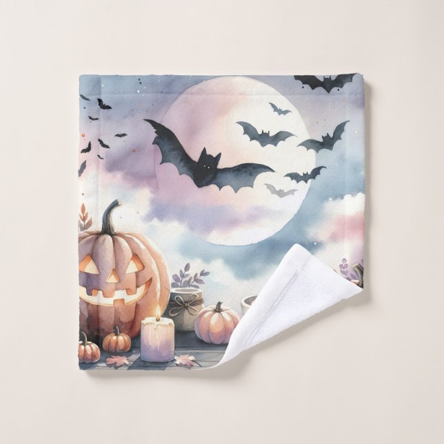 Toalha De Rosto Aquarela de Halloween (Pano de lavar)