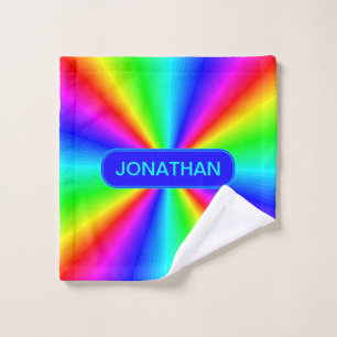 Toalha De Rosto Arco-Íris Brilhante Colorido Personalizado