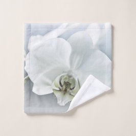 Toalha De Rosto Arte Botânica de Orquídea Branca Elegante