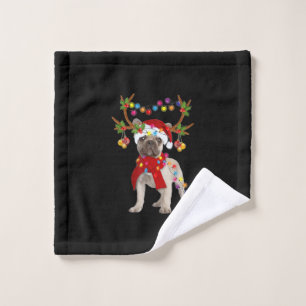 Toalha De Rosto Árvore de Natal do Bulldog Gorgeous Francês