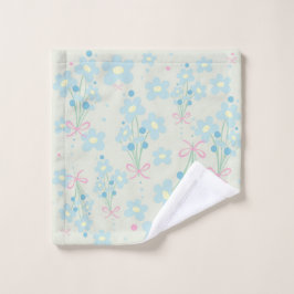 Toalha De Rosto Azul Suave e Harmonia Rosa