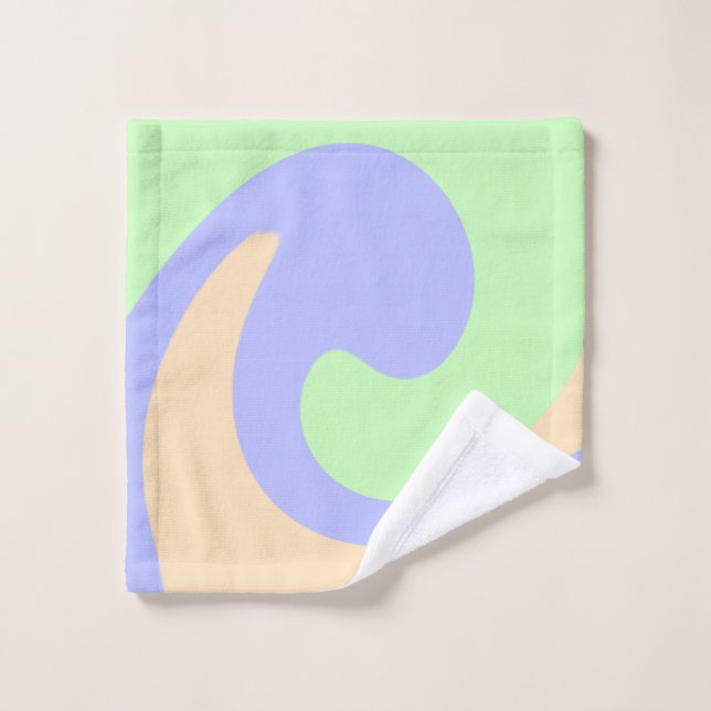 Toalha De Rosto Azul verde mármore fluido boho negrito (Pano de lavar)