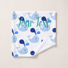 Toalha De Rosto Baleia Azul Feliz