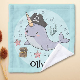 Toalha De Rosto Baleia Cute Pirata