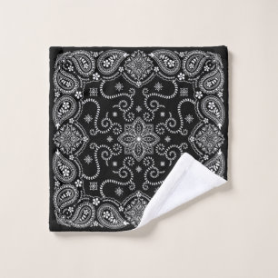 Toalha De Rosto Bandana Negra 