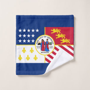 Toalha De Rosto Bandeira de Detroit, Michigan Wash Cloth