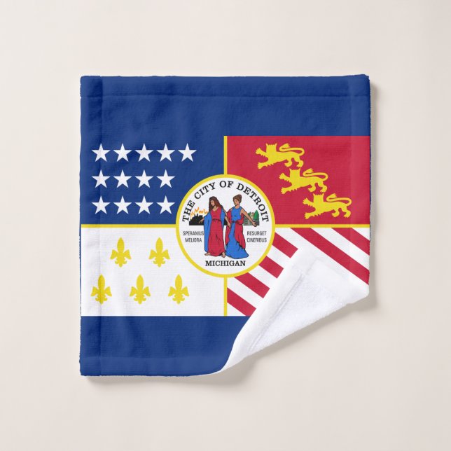 Toalha De Rosto Bandeira de Detroit, Michigan Wash Cloth (Pano de lavar)
