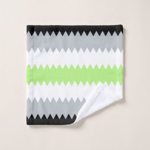 Toalha De Rosto Bandeira do Orgulho Agênero Groovy Boho ZigZag Abs