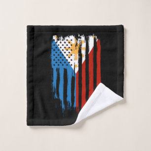 Toalha De Rosto Bandeira Metade Americana das Filipinas