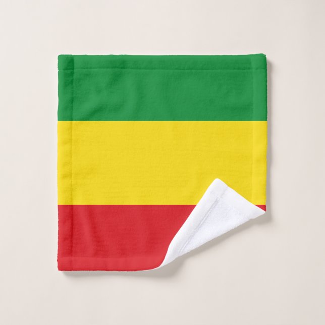 Toalha De Rosto Bandeira Rastafarian Rasta Etiópia (Pano de lavar)