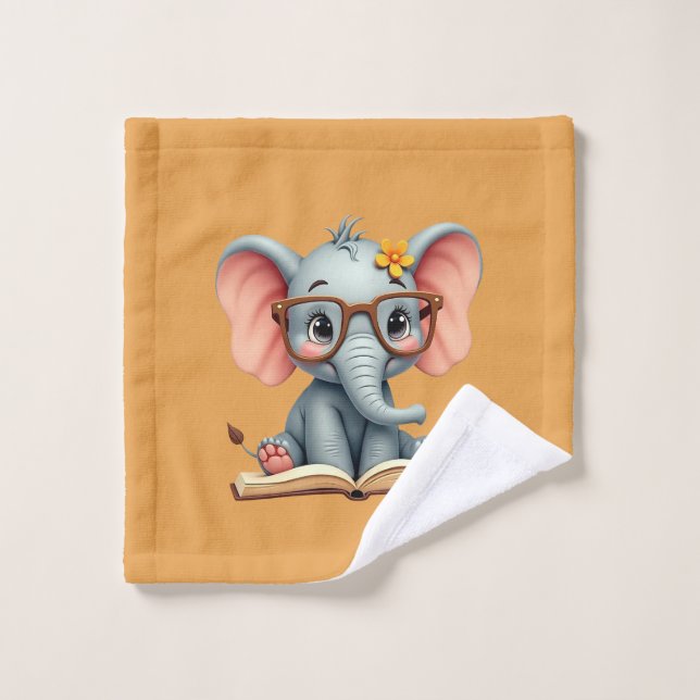 Toalha De Rosto Bebê Elefante Sábio (Pano de lavar)