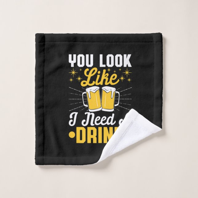 Toalha De Rosto Beer Drinker Preciso De Uma Cerveja Bebida Anivers (Pano de lavar)