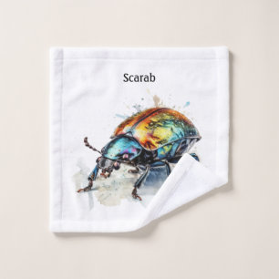 Toalha De Rosto Besouro Iridescente em Aquarela, personalizado