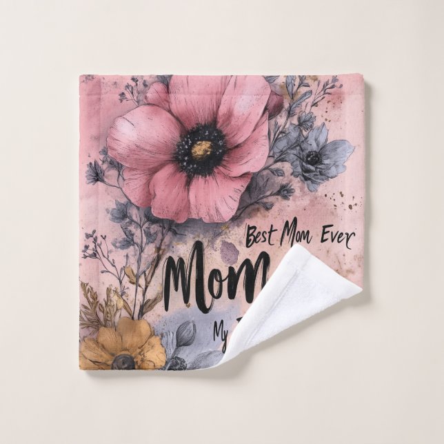 Toalha De Rosto Best Mom ever (Pano de lavar)