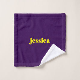 Toalha De Rosto Bloco de cor nome personalizado minimalista