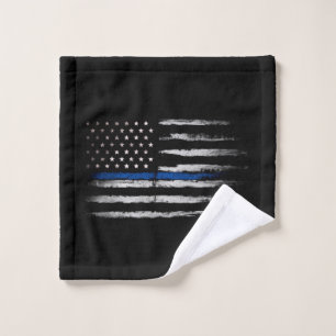 Toalha De Rosto Blue Line fino americano embandeira