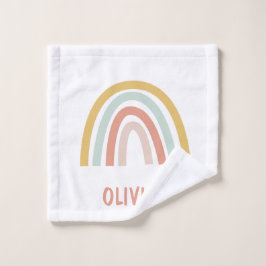 Toalha De Rosto Boho Rainbow Kids Personalizados
