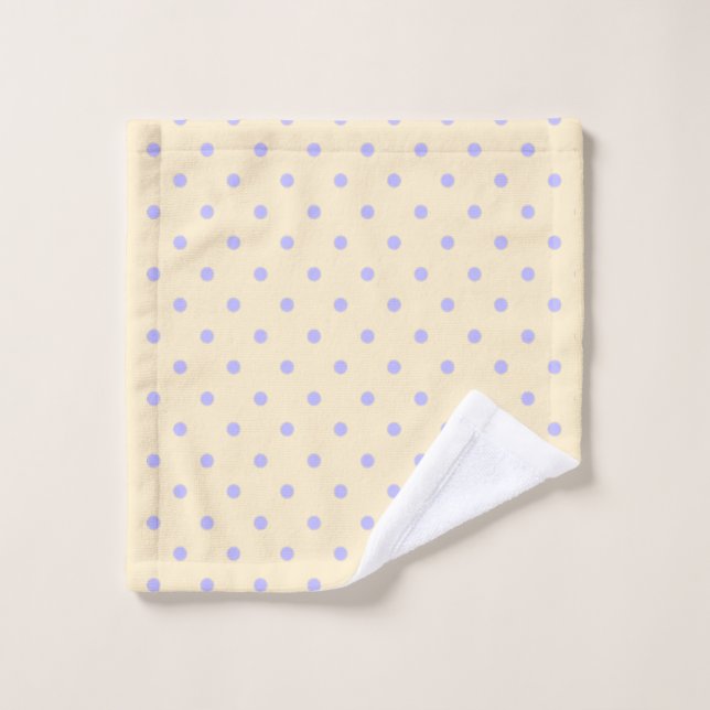 Toalha De Rosto bolinhas roxas lavandas e amarelas (Pano de lavar)