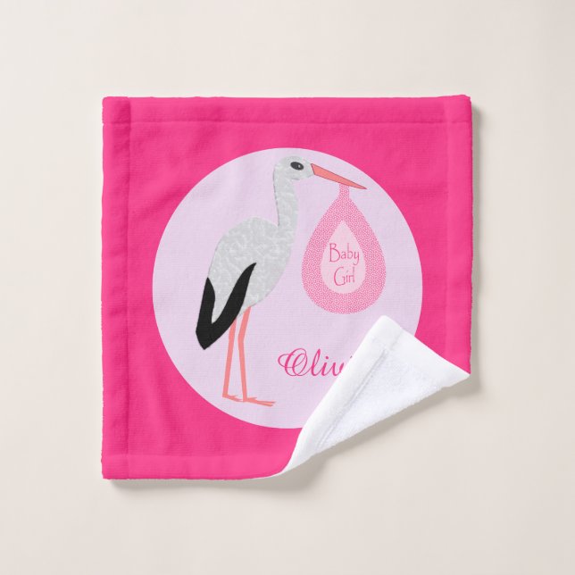 Toalha De Rosto Bonito Tempestade Bebê Rosa Personalizada (Pano de lavar)