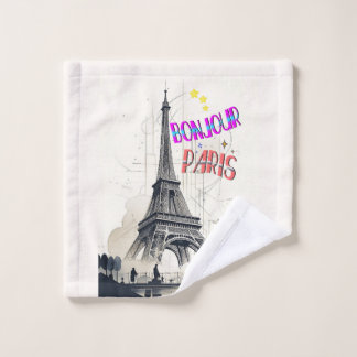 Toalha De Rosto Bonjour Colorful Paris