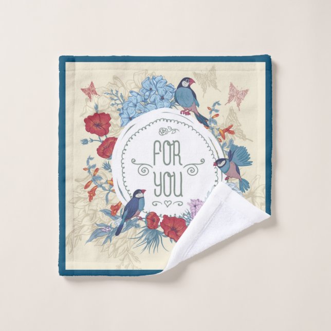 Toalha De Rosto Borboleta-borboleta Flores hydrangea bluebell (Pano de lavar)