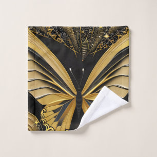 Toalha De Rosto Borboleta em preto