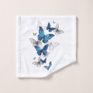 Toalha De Rosto Borboletas Azuis Morpho