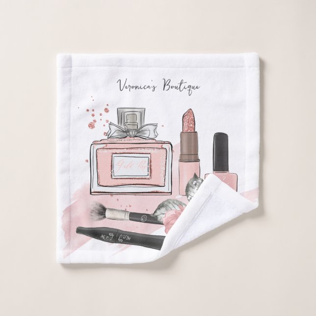 Toalha De Rosto Boutique Makeup Personalizado (Pano de lavar)