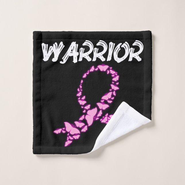 Toalha De Rosto breast cancer warrior (Pano de lavar)