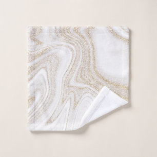 Toalha De Rosto Brilhante de ouro branco-quic moderno