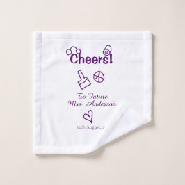 Toalha De Rosto Brindes à futura Sra. adicione o nome da noiva rox