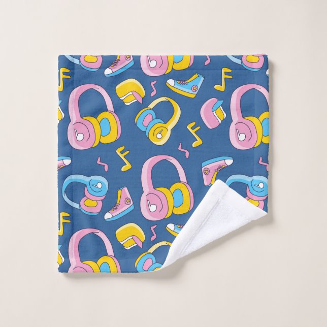 Toalha De Rosto Bunter Musikmix em rosa, blau, gelb (Pano de lavar)