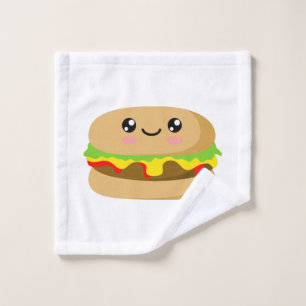 Toalha De Rosto Burger Kawaii