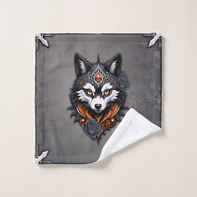 Toalha De Rosto Cabeça de lobo majestoso, terminada em profundidad (Pano de lavar)