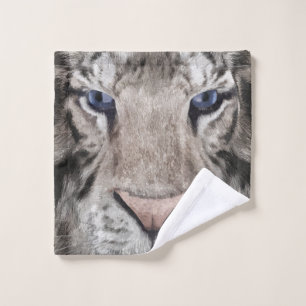 Toalha De Rosto Cabeça de Tigre Branco Estética da Vida Selvagem
