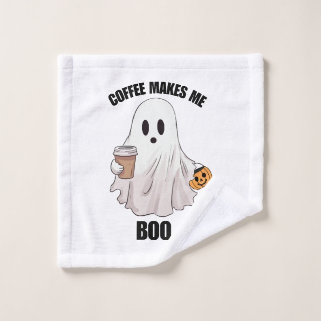 Toalha De Rosto Café Fantasma Halloween Engraçado  (Pano de lavar)