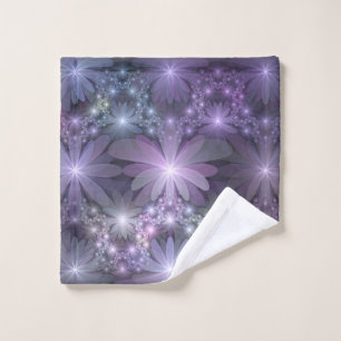 Toalha De Rosto Cama de Flores Arte de Fractal Abstrato Brilhante