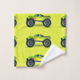 Toalha De Rosto Caminhão monstro no verde limão