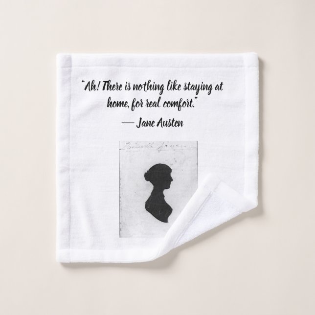 Toalha De Rosto Caneca com citação de Jane Austen (Pano de lavar)