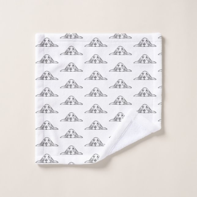 Toalha De Rosto cão-caçador preto branco-cachorrinho (Pano de lavar)