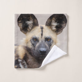 Toalha De Rosto Cão selvagem africano em perigo