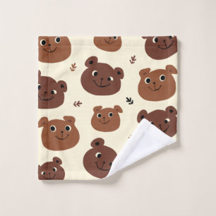 Toalha De Rosto Cara de urso engraçado