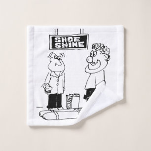 Toalha De Rosto Caricatura de um Calçado e um Shine Boy