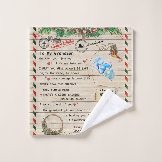 Toalha De Rosto Carta Personalizada Ao Meu Avô (Pano de lavar)