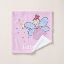 Toalha De Rosto Cartoon de fada azul roxa, rosa-claro, personaliza