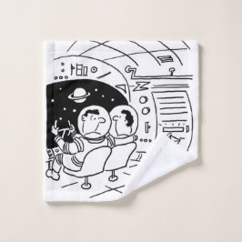 Toalha De Rosto Cartoon de nave espacial com entrega de cartas
