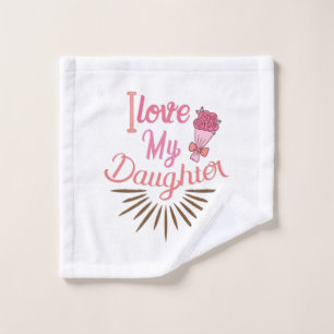 Toalha De Rosto Casal Presente Eu Amo Minha Filha