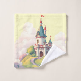 Toalha De Rosto Castelo caprichoso com jardim verde